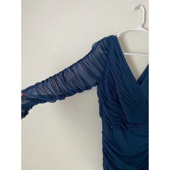Adrianna Papell Drape Gown Navy 8 NWT - Picture 3 of 7